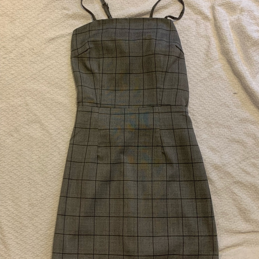 grey plaid dress